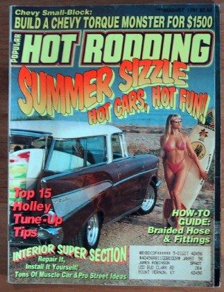 POPULAR HOT RODDING 1991 AUG - 427 SC SUPER SNAKE, MERC SLED
